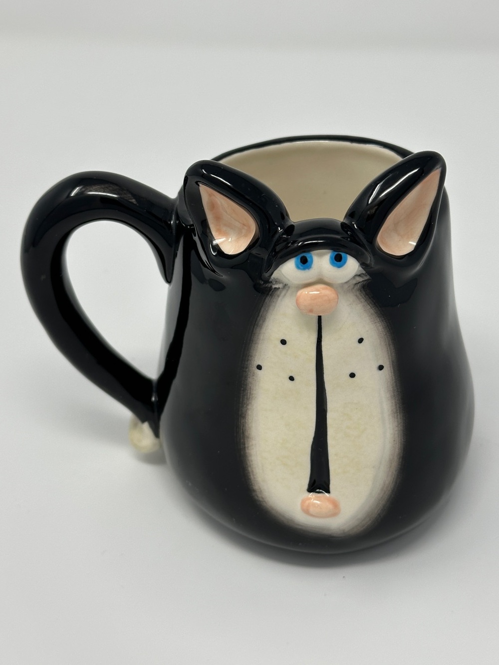 Vintage Cat-Shaped Ceramic black cat Mug